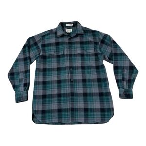 Vintage LL Bean Chamois Cloth Shirt S Traditional Fit Plaid Green Flannel NWOT
